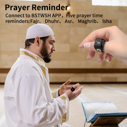 Iqibla Smart Tasbih Digital Tally Counter Ring For Muslims  خاتم إيقبلة الذكي مع عداد رقمي للمسلمين