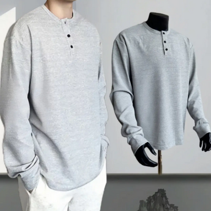 ArcticCool™ ChillTech Casual Shirt-Waffle Henley Neck Long Sleeve T-shirt