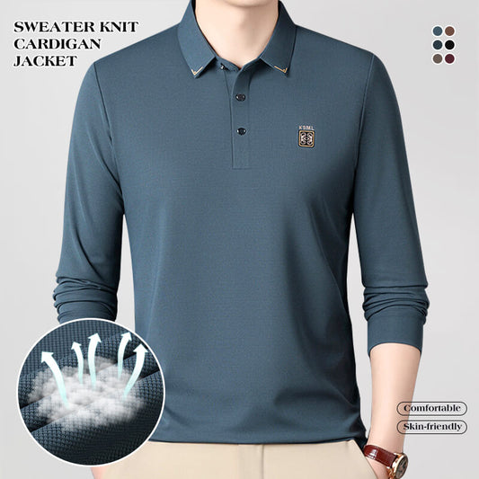 Men's Autumn and Winter Casual Long Sleeve Polo Shirt