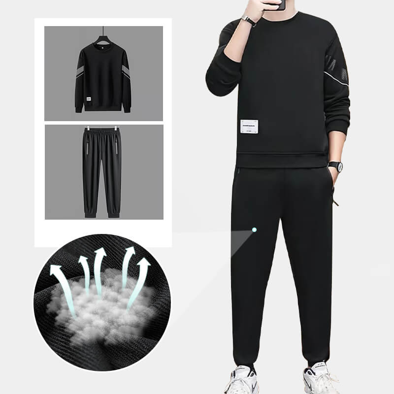 Mens Oversized Outfits Casual Sports Two Piece Set for Spring and Autumn