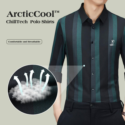 🥶ArcticCool™ ChillTech Striped Polo Shirts❄Men‘s Quick-Drying CoolEase Polo Shirt