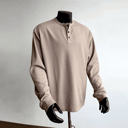 ArcticCool™ ChillTech Casual Shirt-Waffle Henley Neck Long Sleeve T-shirt