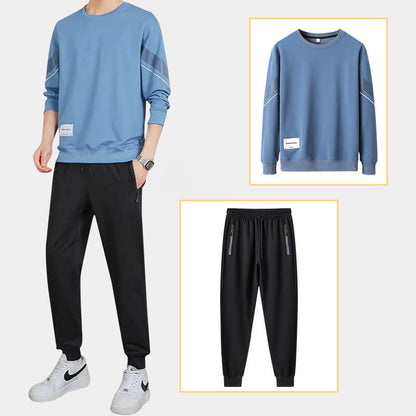 Mens Oversized Outfits Casual Sports Two Piece Set for Spring and Autumn