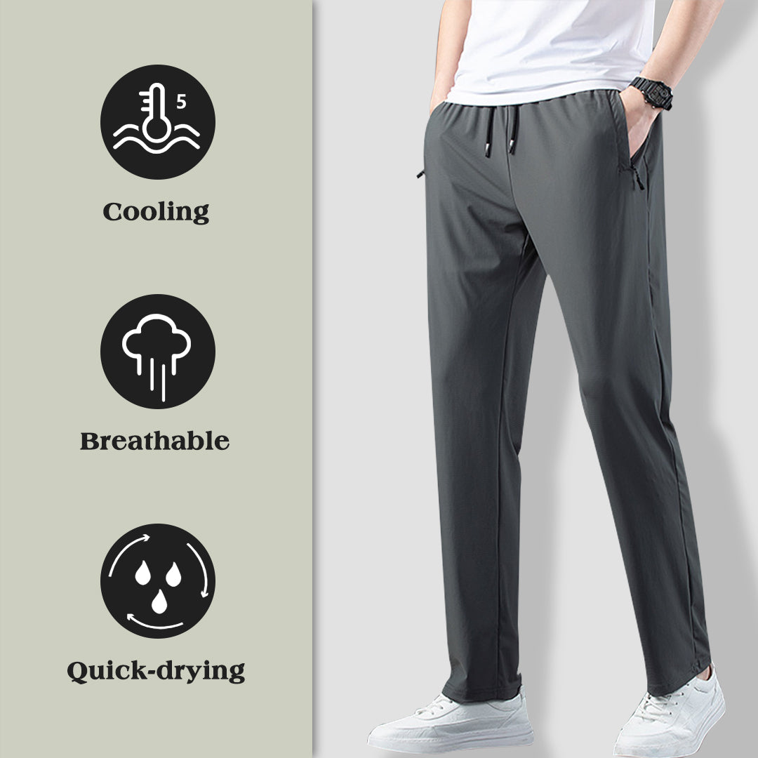 🍃ArcticCool™ ChillTech Plus Size Zippered Pants🍃Men‘s Quick-Drying Pants for All Seasons