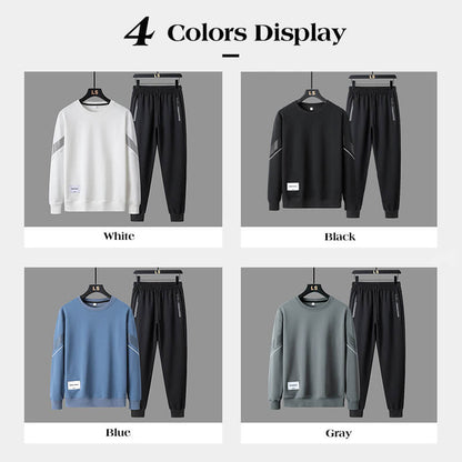 Mens Oversized Outfits Casual Sports Two Piece Set for Spring and Autumn