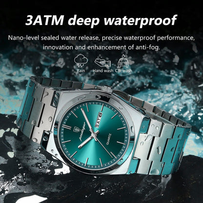 POEDAGAR Luxury Waterproof Luminous Watch For Man