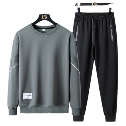 Mens Oversized Outfits Casual Sports Two Piece Set for Spring and Autumn