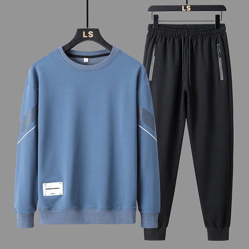 Mens Oversized Outfits Casual Sports Two Piece Set for Spring and Autumn