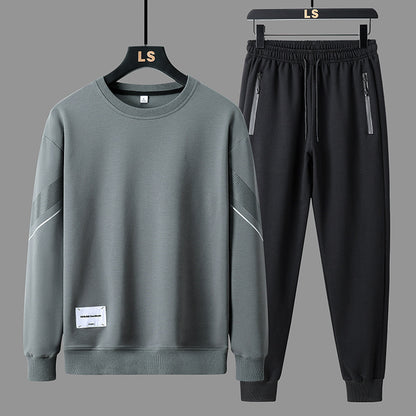 Mens Oversized Outfits Casual Sports Two Piece Set for Spring and Autumn