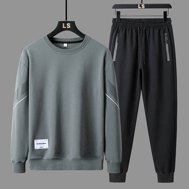 Mens Oversized Outfits Casual Sports Two Piece Set for Spring and Autumn